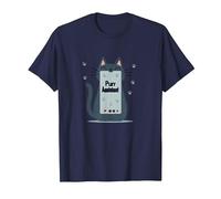 Purr Assistant: Simpatico Design Smartphone con Gatto per Gli Amanti degli Animali Domestici Maglietta, Uomo, Navy, L