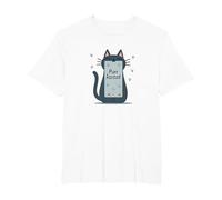 Purr Assistant: Simpatico Design Smartphone con Gatto per Gli Amanti degli Animali Domestici Maglietta, Uomo Taglie Grandi, Bianco, 4X Tall