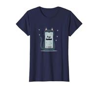 Purr Assistant: Simpatico Design Smartphone con Gatto per Gli Amanti degli Animali Domestici Maglietta, Donna, Navy, XXL