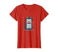 Purr Assistant: Simpatico Design Smartphone con Gatto per Gli Amanti degli Animali Domestici Maglietta, Donna, Rosso, L