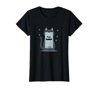 Purr Assistant: Simpatico Design Smartphone con Gatto per Gli Amanti degli Animali Domestici Maglietta, Donna, Nero, XXL