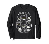 Purr Evil Cat Lover Divertente Halloween Spooky Cats Maglia a Manica