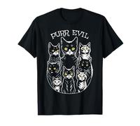 Purr Evil Cat Lover Divertente Halloween Spooky Cats Maglietta