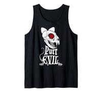 Purr Evil Cat Scheletro Goth Pentagramma Occulto Giochi di Parole di Halloween Canotta