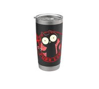 Purr Evil Devil Cat, motivo grunge e spettrale Bicchiere termico in acciaio inox doppia parete