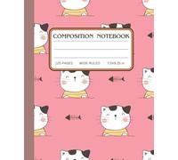 Purr-fect Kitty Composition Notebook: Wide Ruled Notebook for Kids | 7.5" x 9.25", 120 Pages, Adorable and Fun Cat Design, Perfect for School, Drawing, and Creative Writing