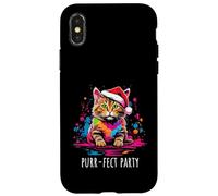 Purr-fect - Simpatico gatto natalizio con gattino Custodia per iPhone X/XS