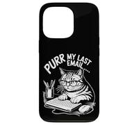 Purr la mia ultima e -mail Angry Cat Office Umori Sarcastico Custodia per iPhone 13 Pro
