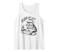 Purr la mia ultima e -mail Funny Cat Lover Office Computer Canotta