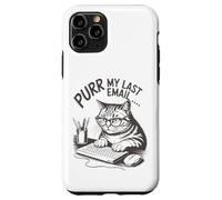 Purr la mia ultima e -mail Funny Cat Lover Office Computer Custodia per iPhone 11 Pro