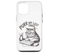 Purr la mia ultima e -mail Funny Cat Lover Office Computer Custodia per iPhone 12/12 Pro