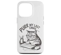 Purr la mia ultima e -mail Funny Cat Lover Office Computer Custodia per iPhone 13 Pro