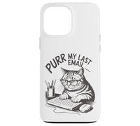 Purr la mia ultima e -mail Funny Cat Lover Office Computer Custodia per iPhone 13 Pro Max