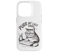 Purr la mia ultima e -mail Funny Cat Lover Office Computer Custodia per iPhone 14 Pro