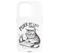 Purr la mia ultima e -mail Funny Cat Lover Office Computer Custodia per iPhone 15 Pro
