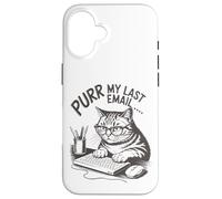 Purr la mia ultima e -mail Funny Cat Lover Office Computer Custodia per iPhone 16