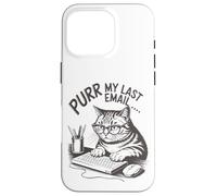 Purr la mia ultima e -mail Funny Cat Lover Office Computer Custodia per iPhone 16 Pro