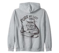Purr la mia ultima e -mail Funny Cat Lover Office Computer Felpa con Cappuccio