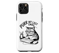 Purr My Last Email Funny Cat Office Humor Sarcastic Custodia per iPhone 11 Pro