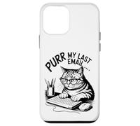 Purr My Last Email Funny Cat Office Humor Sarcastic Custodia per iPhone 12 mini