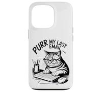 Purr My Last Email Funny Cat Office Humor Sarcastic Custodia per iPhone 13 Pro