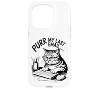 Purr My Last Email Funny Cat Office Humor Sarcastic Custodia per iPhone 15 Pro