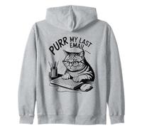 Purr My Last Email Funny Cat Office Humor Sarcastic Felpa con Cappuccio