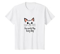 Purr-Perfect Day Every Day Cat Lover Citazione Maglietta, Bambini, Bianco, 12 Anni