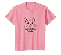 Purr-Perfect Day Every Day Cat Lover Citazione Maglietta, Bambini, Rosa, 12 Anni
