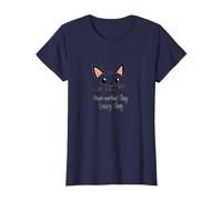 Purr-Perfect Day Every Day Cat Lover Citazione Maglietta, Donna, Navy, M
