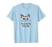 Purr-Perfect Day Every Day Cat Lover Citazione Maglietta, Uomo, Celeste, 3XL