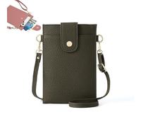 Purrcase 2025 New Women's Ultra-Slim Vertical Phone Wallet, Crossbody Bag with Card Slots and Pockets (Army Green)