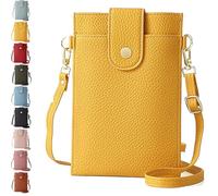 Purrcase 2025 New Women's Ultra-Slim Vertical Phone Wallet, PU Crossbody Bag with Card Slots and Pockets, Card Holder (Yellow)