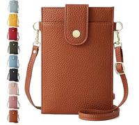 Purrcase 2025 New Women's Ultra-Slim Vertical Phone Wallet, PU Crossbody Bag with Card Slots and Pockets, Card Holder (Brown)