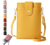 Purrcase 2025 New Women's Ultra-Slim Vertical Phone Wallet, PU Crossbody Bag, with Card Slots and Pockets (Yellow,One Size)