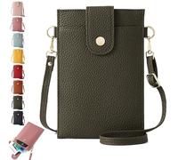 Purrcase 2025 New Women's Ultra-Slim Vertical Phone Wallet, PU Crossbody Bag, with Card Slots and Pockets (Green,One Size)