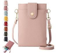 Purrcase 2025 New Women's Ultra-Slim Vertical Phone Wallet, PU Crossbody Bag, with Card Slots and Pockets (Light Pink,One Size)