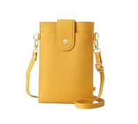 Purrcase Portafoglio verticale ultrasottile da donna per telefono, portacarte in pelle con scomparti e tasche multipli, borsa a tracolla (Yellow)