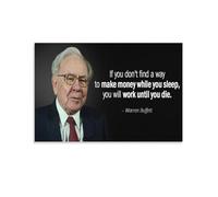 PURRCOCO Poster artistico da parete con citazioni motivazionali di Warren Buffett, decorazione per la casa, stampa su tela, 40 x 60 cm