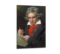 PURRCOCO Poster su tela con ritratto di Ludwig Van Beethoven quando compone la Missa Solemnis Joseph Karl Stieler, poster su tela, decorazione da parete, decorazione moderna, 40 x 60 cm