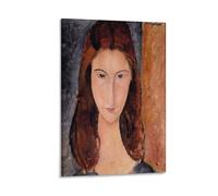PURRCOCO Stampa artistica da parete su tela, motivo: Jeanne Hebuterne, Amedeo Modigliani, stampa artistica da parete per la stanza, 30 x 45 cm