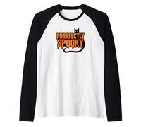 Purrectly Spooky Halloween Amanti dei Gatti Maglia con Maniche Raglan