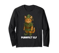 Purrfect - Elfo Divertente per Gli Amanti dei Gatti soriani, Colore: Arancione Maglia a Manica