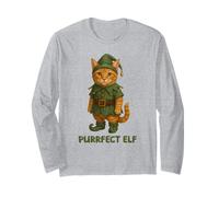 Purrfect - Elfo Divertente per Gli Amanti dei Gatti soriani, Colore: Arancione Maglia a Manica