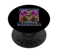 Purrfection Is My Weakness, maglietta regalo per amanti dei gatti PopSockets PopGrip Adesivo