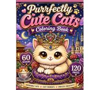 Purrfectly Cute Cats Coloring Book: 60 Adorable Designs for Stress Relief