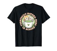 Purrfectly Heaven Cute Cat Pun Matcha per gli appassionati di tè verde Maglietta