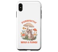 Purrfectly Wild and Fungi Cat Mushroom Custodia per iPhone XS Max