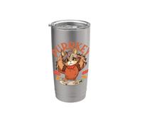 Purrkey, divertente giorno del Ringraziamento, per il proprietario di gatti e gattini Bicchiere termico in acciaio inox doppia parete