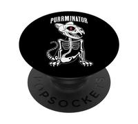 Purrminator - Scheletro malvagio per amanti dei gatti, felino, per Halloween PopSockets PopGrip Adesivo